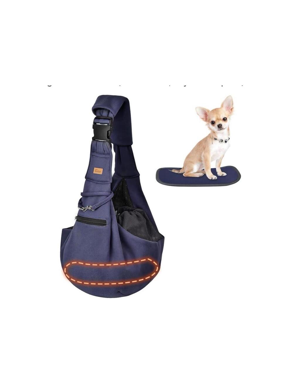 CUBY Dog and Cat Sling Carrier - Hands Free Reversible Pet Papoose Bag -